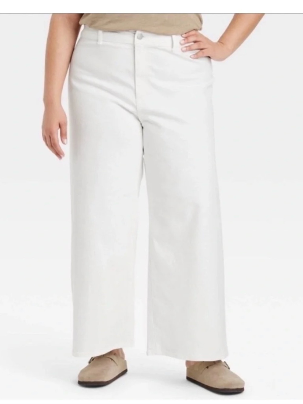Universal Thread High-Rise Sailor Wide Leg Ankle Jeans White Size 18 NWT